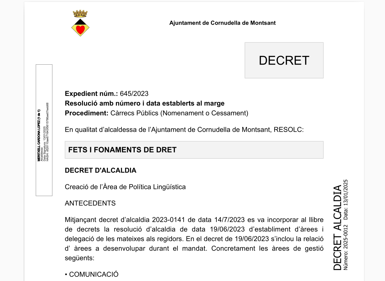 Creem l’àrea de Política Lingüística per la promoció i la protecció del català