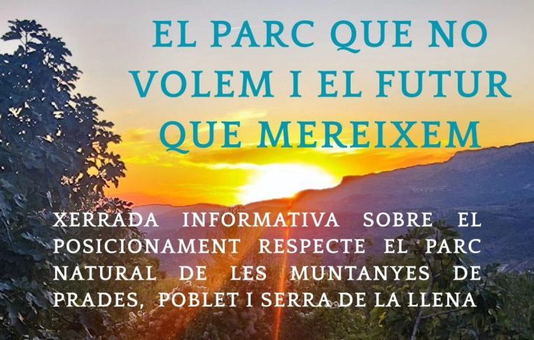Xerrada informativa sobre el posicionament respecte el part natural de les Muntanyes de Prades
