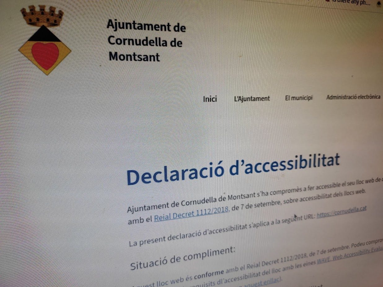 L’Ajuntament de Cornudella de Montsant referma el seu compromís amb l’accessibilitat digital dels serveis públics